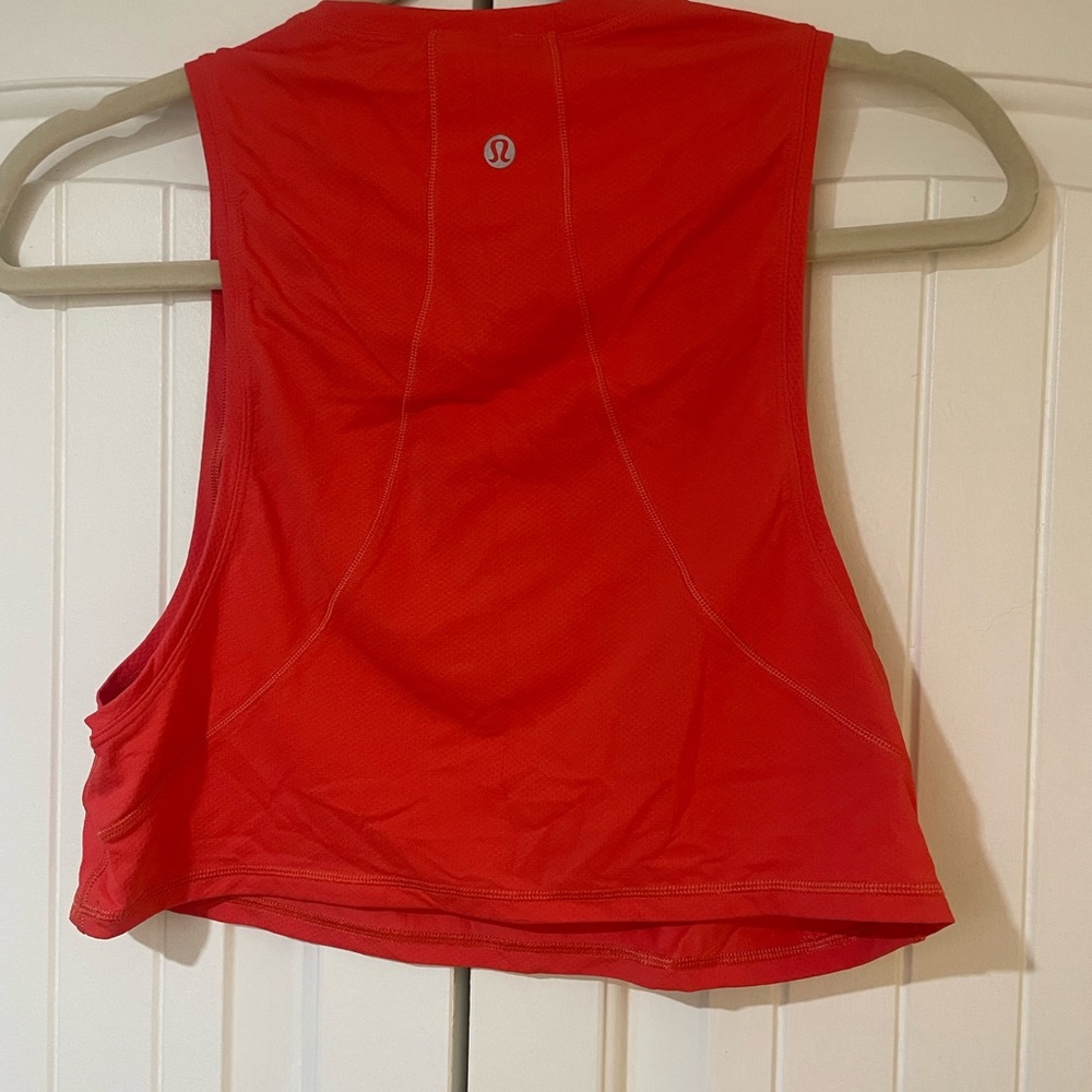 Lululemon Crop Muscle Tank - Coral - 2